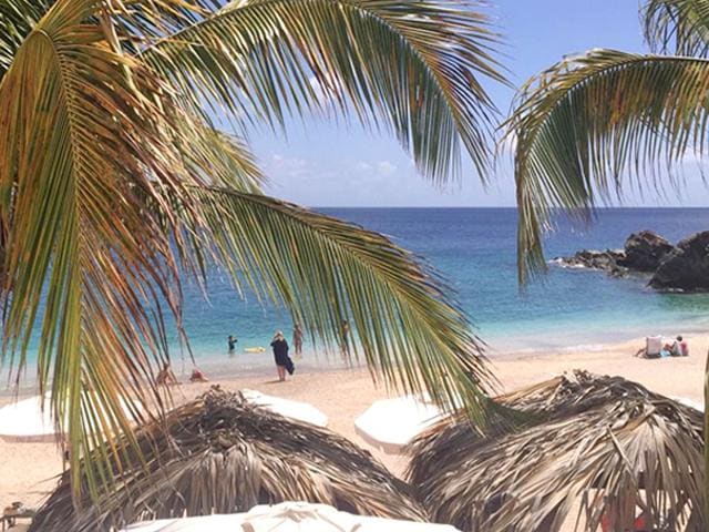 Kim who is vacationing in St. Barth's shared a photo of the view from her room too.