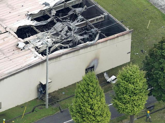 A warehouse which caught fire after an explosion is seen at the US Army Sagami General Depot in Sagamihara, southwest of Tokyo in Japan, in this aerial photo taken by Kyodo on August 24, 2015. Firefighters are still battling a fire triggered by an explosion at a US Army base in Sagamihara, Japan, but there are no reports of injuries, a Pentagon spokesman said Sunday. (Reuters/Kyodo) A warehouse which caught fire after an explosion is seen at the US Army Sagami General Depot in Sagamihara, southwest of Tokyo in Japan, in this aerial photo taken by Kyodo on August 24, 2015. Firefighters are still battling a fire triggered by an explosion at a US Army base in Sagamihara, Japan, but there are no reports of injuries, a Pentagon spokesman said Sunday. (Reuters/Kyodo)