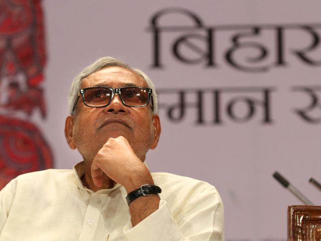 Bihar chief minister Nitish Kumar during Bihar Samman Samaroh in New Delhi. (Arvind Yadav/HT Photo) Bihar chief minister Nitish Kumar during Bihar Samman Samaroh in New Delhi. (Arvind Yadav/HT Photo)