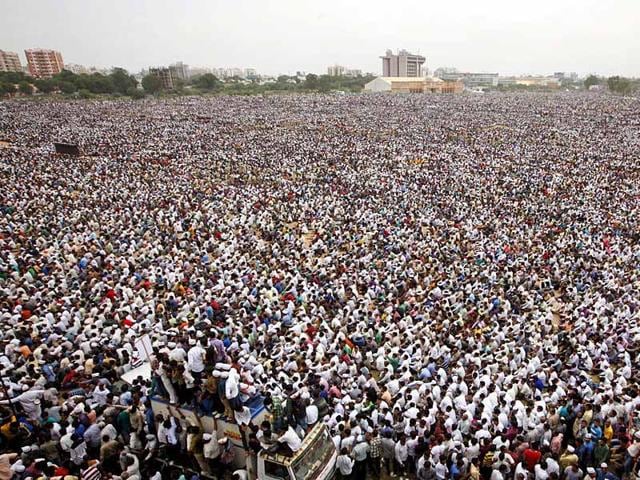 Patidars or members of Patel community participate in a rally in Ahmedabad. (AP Photo) Patidars or members of Patel community participate in a rally in Ahmedabad. (AP Photo)