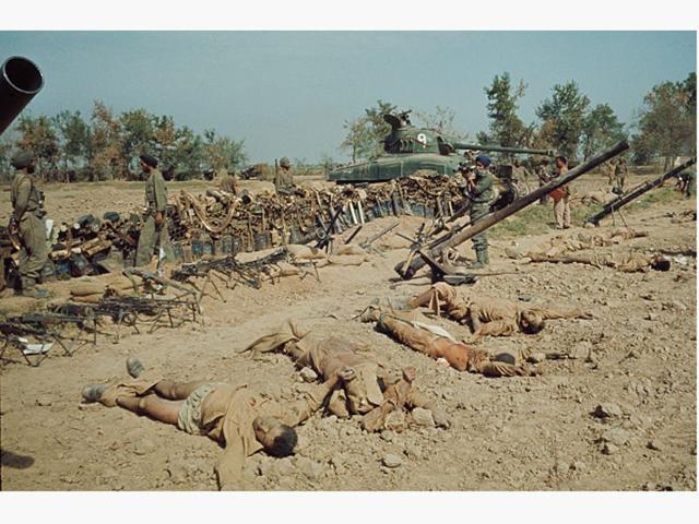 Bodies of soldiers during the conflict between India and Pakistan in 1965.