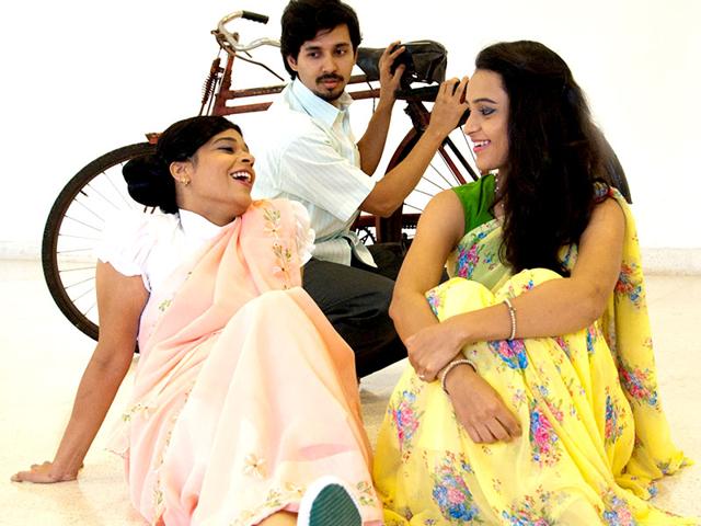 A still from the Marathi play, Mitrachi Goshta. The English retelling of the controversial play, Mitrachi Goshta, on LGBT issues, is an ode to Vijay Tendulkar, whose works transcend time and social boundaries. A still from the Marathi play, Mitrachi Goshta. The English retelling of the controversial play, Mitrachi Goshta, on LGBT issues, is an ode to Vijay Tendulkar, whose works transcend time and social boundaries.