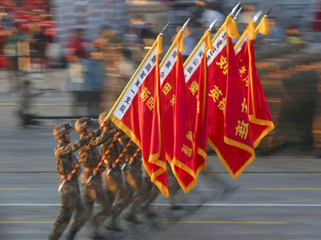 Troops from 17 countries, including Pakistan and Russia, formed part of 1000 foreign soldiers who took part in China's first military parade. (Reuters Photo)