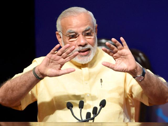 Prime Minister Narendra Modi addresses an interaction with school children at Manekshaw Hall in New Delhi on the eve of 'Teacher's Day'. (AFP Photo) Prime Minister Narendra Modi addresses an interaction with school children at Manekshaw Hall in New Delhi on the eve of 'Teacher's Day'. (AFP Photo)
