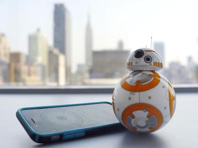 An app-controlled model of BB-8 that responds to your vocal commands. Cool! (AP Photo) An app-controlled model of BB-8 that responds to your vocal commands. Cool! (AP Photo)
