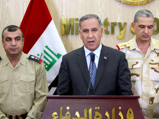 Iraq's Defence Minister, Khaled al-Obeidi (C), delivers a speech during a press conference in the Iraqi capital Baghdad. (AFP Photo) Iraq's Defence Minister, Khaled al-Obeidi (C), delivers a speech during a press conference in the Iraqi capital Baghdad. (AFP Photo)