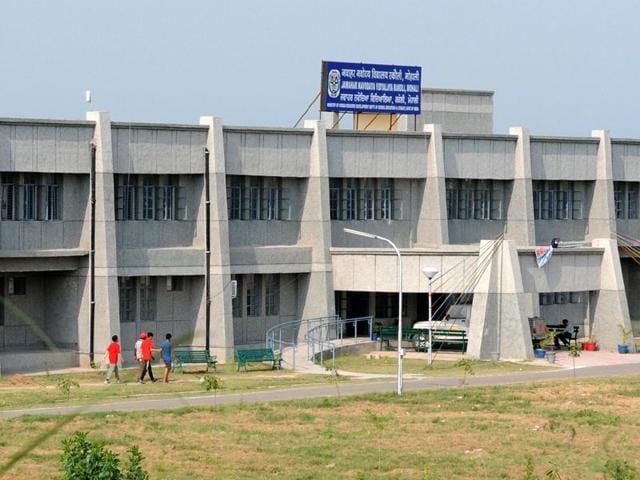 The building of Jawahar Navodaya Vidyalaya at Rakoli village has been constructed without an NOC from the drainage department. Gurminder Singh /HT
