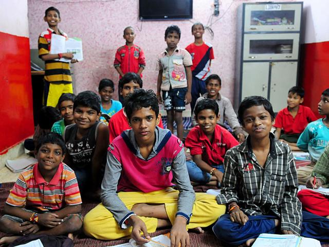 Mohammad Ramzan (Centre) at the Childline shelter home in Bhopal. Ramzan fled Bangladesh where he lived with his father to reach Pakistan to meet his mother. He was caught by police in Bhopal. (Mujeeb Faruqui / HT Photo)
