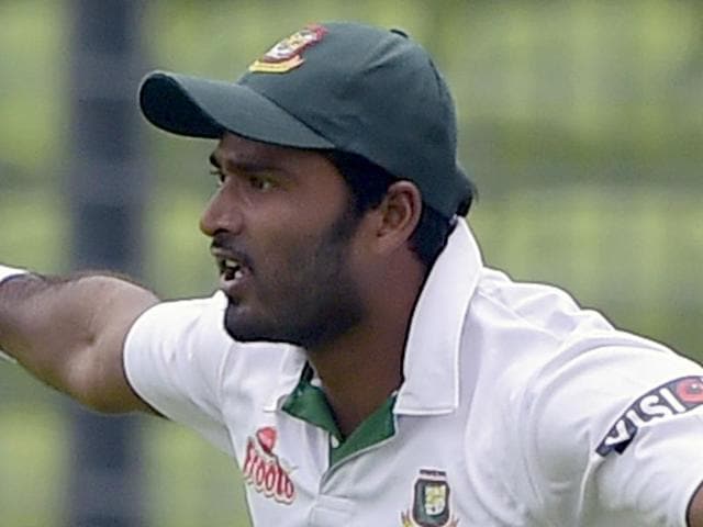A file picture taken on May 6, 2015 shows Bangladesh cricketer Shahadat Hossain reacting after taking a catch to dismiss Pakistan batsman Sami Aslam during the first day of the second cricket Test match between Bangladesh and Pakistan at the Sher-e-Bangla National Cricket Stadium in Dhaka. (AFP Photo) A file picture taken on May 6, 2015 shows Bangladesh cricketer Shahadat Hossain reacting after taking a catch to dismiss Pakistan batsman Sami Aslam during the first day of the second cricket Test match between Bangladesh and Pakistan at the Sher-e-Bangla National Cricket Stadium in Dhaka. (AFP Photo)
