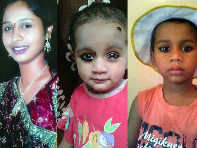 Shraddha Jat (left) committed suicide after strangulating her two children Pari (middle) and Rajveer (right) to death. Shraddha Jat (left) committed suicide after strangulating her two children Pari (middle) and Rajveer (right) to death.