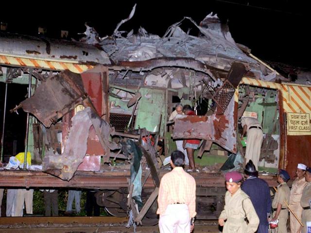 A first-class ladies compartment of a Mumbai suburban train was ripped apart by bomb blast at Jogeshwari station. (PTI file photo) A first-class ladies compartment of a Mumbai suburban train was ripped apart by bomb blast at Jogeshwari station. (PTI file photo)