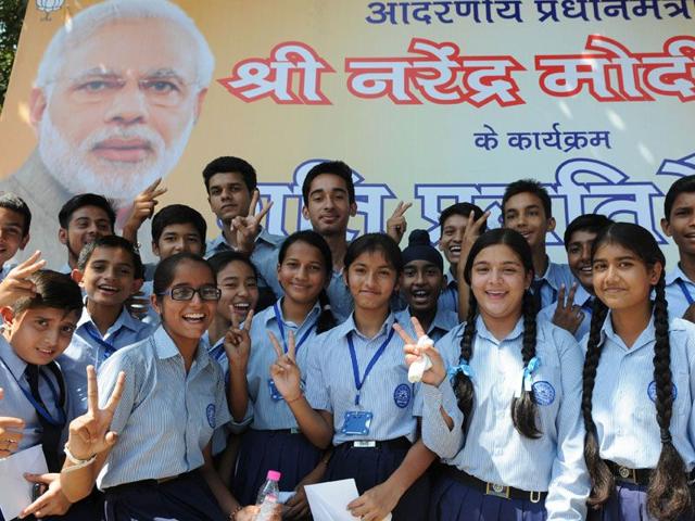 PM Narendra Modi had also invited schoolchildren to attend the convocation ceremony of the Post Graduate Institute of Medical Education and Research (Keshav Singh/HT)