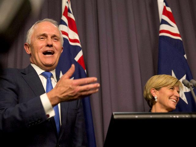 Malcolm Turnbull comments after an Australian Liberal Party meeting where he has been elected at the new party leader at Parliament House in Canberra. (AP Photo) Malcolm Turnbull comments after an Australian Liberal Party meeting where he has been elected at the new party leader at Parliament House in Canberra. (AP Photo)