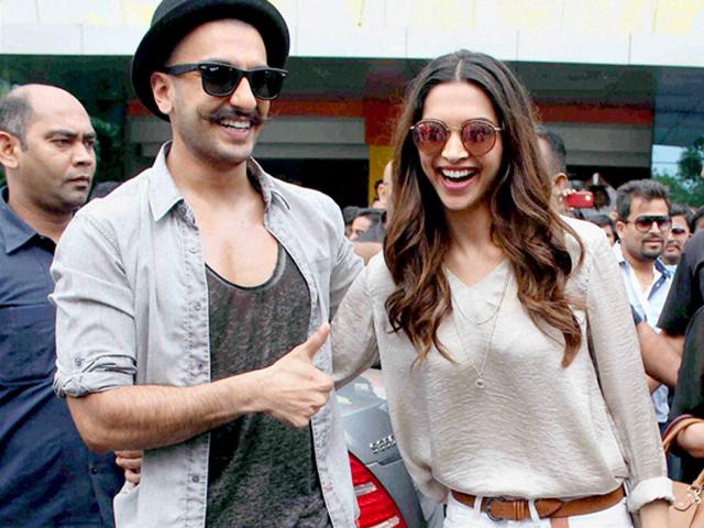 Ranveer Singh and Deepika Padukone unveil the song Gajanana, from their upcoming film Baijarao Mastani in Pune (Maharashtra). (PTI Photo) Ranveer Singh and Deepika Padukone unveil the song Gajanana, from their upcoming film Baijarao Mastani in Pune (Maharashtra). (PTI Photo)
