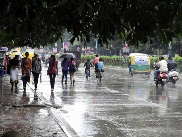 Retreating monsoon showers provided some relief to drought-hit areas. (HT Photo) Retreating monsoon showers provided some relief to drought-hit areas. (HT Photo)
