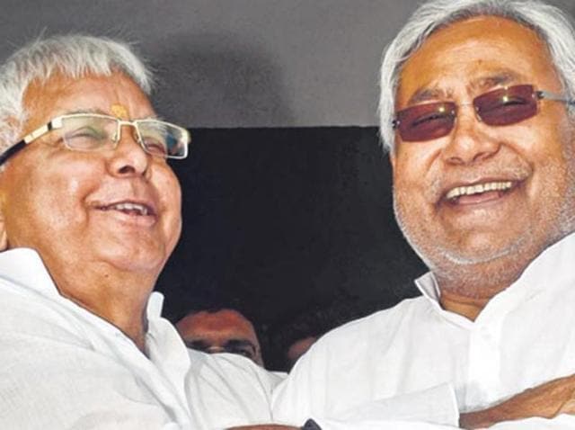 Lalu Prasad (left) and Nitish Kumar are alliance partners in the upcoming Bihar elections. (HT File Photo) Lalu Prasad (left) and Nitish Kumar are alliance partners in the upcoming Bihar elections. (HT File Photo)