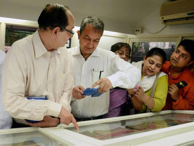 India hoped to take a step toward resting the mystery about Netaji Subhas Chandra Bose when 64 government files on the freedom fighter were put on display at Kolkata Police Museum. In this picture, Bose’s family members are seen studying the files and taking photographs. (PTI)