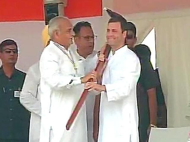 Congress vice president Rahul Gandhi at ‘Kisaan mazdoor samman rally’ in Delhi. (ANI Photo) Congress vice president Rahul Gandhi at ‘Kisaan mazdoor samman rally’ in Delhi. (ANI Photo)