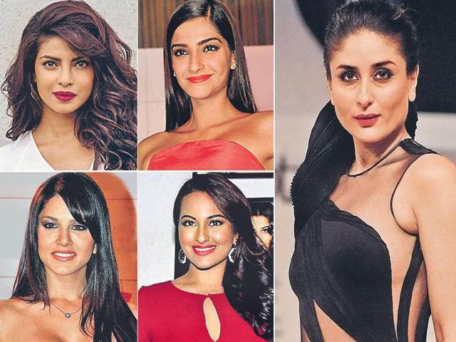 Clockwise from top left: Priyanka Chopra, Sonam Kapoor, Kareena Kapoor, Sonakshi Sinha, Sunny Leone. The ladies are all turning producers for films. Clockwise from top left: Priyanka Chopra, Sonam Kapoor, Kareena Kapoor, Sonakshi Sinha, Sunny Leone. The ladies are all turning producers for films.