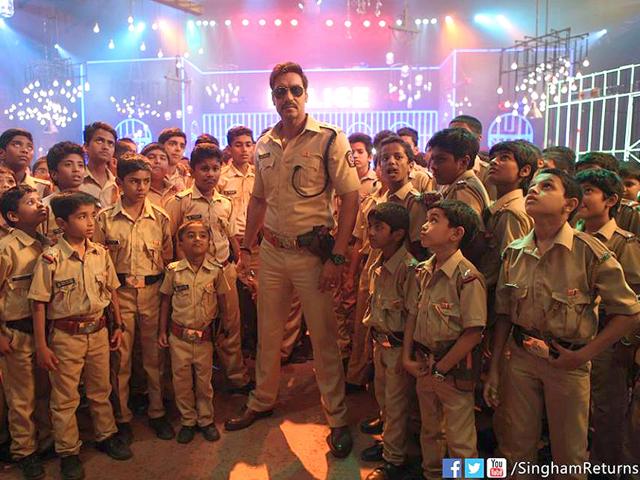 Ajay Devgn in a still from Singham Returns. Ajay Devgn in a still from Singham Returns.