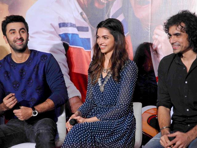 Tamasha’s stars Ranbir and Deepika with director Imtiaz Ali. (AP PHOTO)