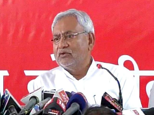 Bihar chief minister Nitish Kumar addresses a press conference in Patna. (ANI Photo) Bihar chief minister Nitish Kumar addresses a press conference in Patna. (ANI Photo)