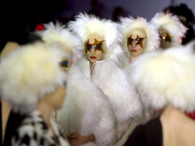Gareth Pugh’s collection paid homage to Soho, once renowned as a hub of creativity and nightlife – but now under threat from commercial development. 