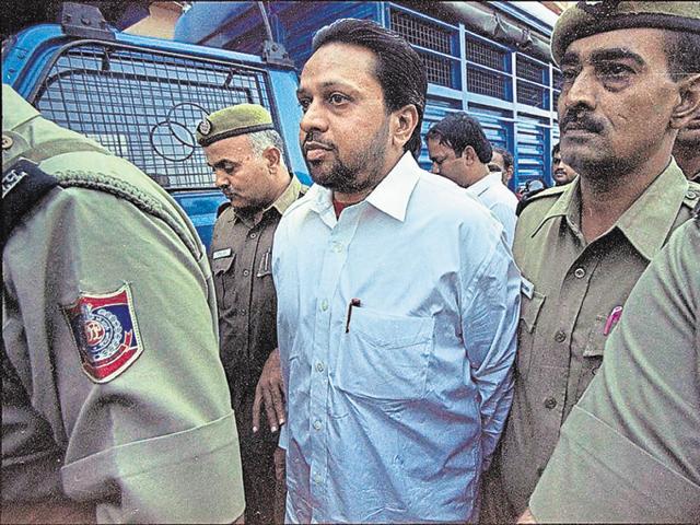 Delhi tandoor murder case convict Sushil Sharma at Tis Hazari court.(ht file photo)