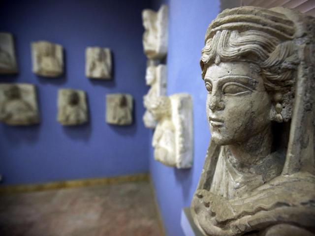 A file picture shows a sculpture found in the ancient Syrian oasis city of Palmyra. (AFP) A file picture shows a sculpture found in the ancient Syrian oasis city of Palmyra. (AFP)