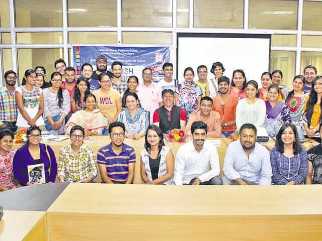 The Centre for Human Rights and Duties organised the film festival, in collaboration with KASHISH Mumbai International Queer Film Festival and Chandigarh-based NGO Saksham to raise awareness.(HT Photo)