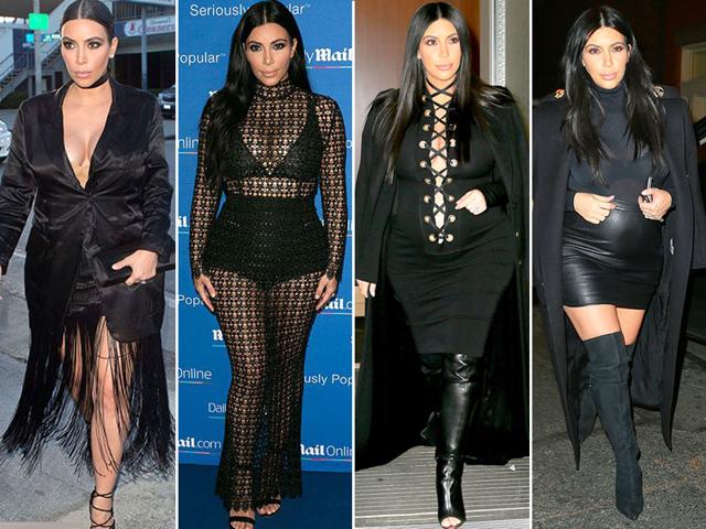 From her favourite crop tops and midi skirts look to the more daring black catsuits, black is Kim’s trusted pregnancy wardrobe staple. And she has our approval. From her favourite crop tops and midi skirts look to the more daring black catsuits, black is Kim’s trusted pregnancy wardrobe staple. And she has our approval.