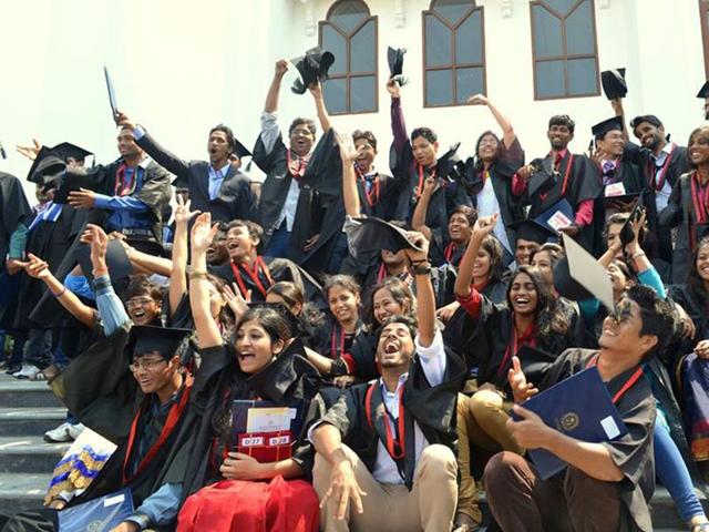 A file photograph of last year’s convocation at the Hyderabad University.(HT photo) A file photograph of last year’s convocation at the Hyderabad University.(HT photo)