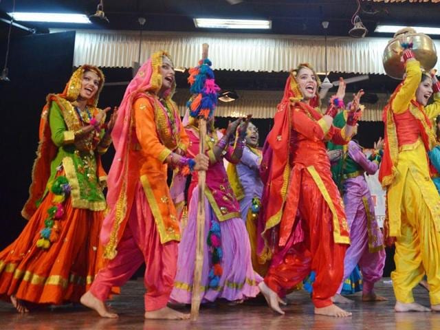 Competitions like costume exhibition, Skit, folk song, group dance,  western group song, quiz are held.   (HT Photo ) 
