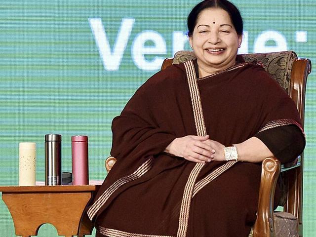 Tamil Nadu chief minister J Jayalalithaa at the valedictory session of Global Investors Meet (GIM) 2015 at Trade Centre in Chennai. (PTI Photo) Tamil Nadu chief minister J Jayalalithaa at the valedictory session of Global Investors Meet (GIM) 2015 at Trade Centre in Chennai. (PTI Photo)