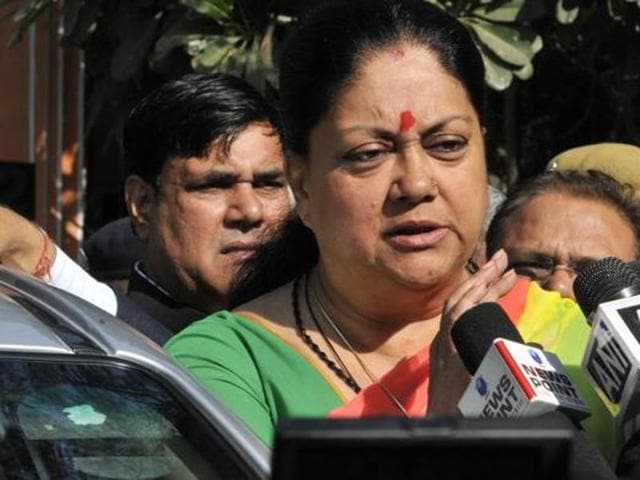 Chief minister Vasundhra Raje (HT file photo) Chief minister Vasundhra Raje (HT file photo)