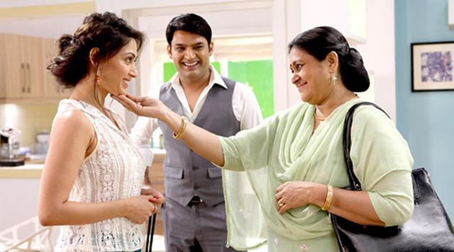 Manjari Phadnis, Kapil Sharma and Supriya Pathak in a still from the movie. Manjari Phadnis, Kapil Sharma and Supriya Pathak in a still from the movie.