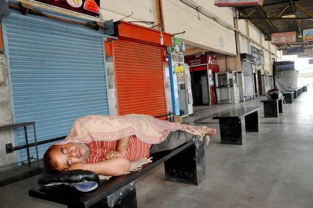 A man sleeping at a bus stand during Karnataka bandh, at Chikmagalur on Saturday. (PTI photo) A man sleeping at a bus stand during Karnataka bandh, at Chikmagalur on Saturday. (PTI photo)