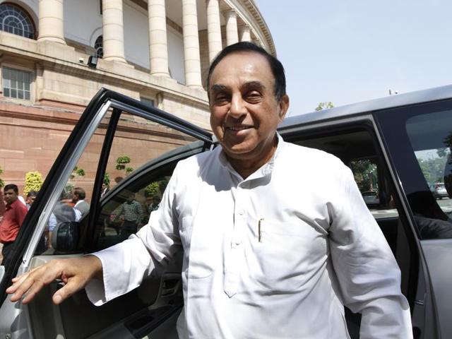 BJP leader Subramanian Swamy during budget session of Parliament House in New Delhi. (Arvind Yadav/HT File Photo) BJP leader Subramanian Swamy during budget session of Parliament House in New Delhi. (Arvind Yadav/HT File Photo)