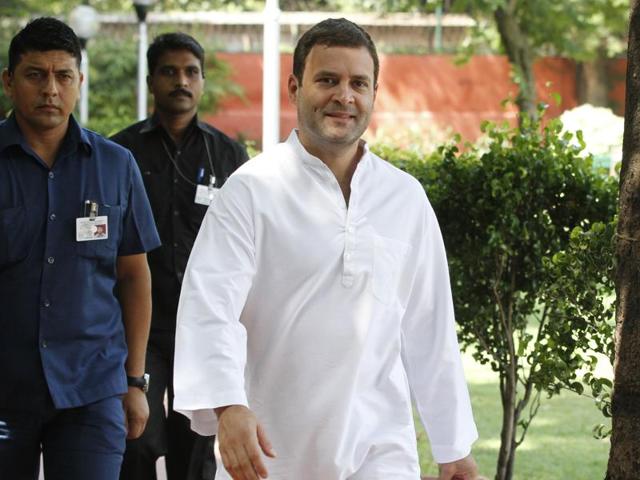 File photo of Congress vice president Rahul Gandhi addressing a SC/ST minority community during a conclave in Bhubaneswar.(PTI Photo) File photo of Congress vice president Rahul Gandhi addressing a SC/ST minority community during a conclave in Bhubaneswar.(PTI Photo)