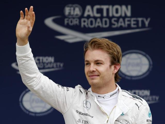 Mercedes’ Nico Rosberg gestures after taking pole position in the qualifying session for the Japanese Grand Prix at the Suzuka Circuit in Suzuka, Japan on September 26, 2015. (AP) Mercedes’ Nico Rosberg gestures after taking pole position in the qualifying session for the Japanese Grand Prix at the Suzuka Circuit in Suzuka, Japan on September 26, 2015. (AP)