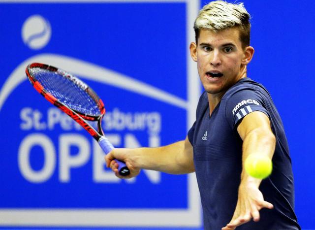 Dominic Thiem of Austria during the semifinal of the St. Petersburg Open against Joao Sousa of Portugal in St.Petersburg, Russia, on September 26, 2015. (EPA Photo) Dominic Thiem of Austria during the semifinal of the St. Petersburg Open against Joao Sousa of Portugal in St.Petersburg, Russia, on September 26, 2015. (EPA Photo)