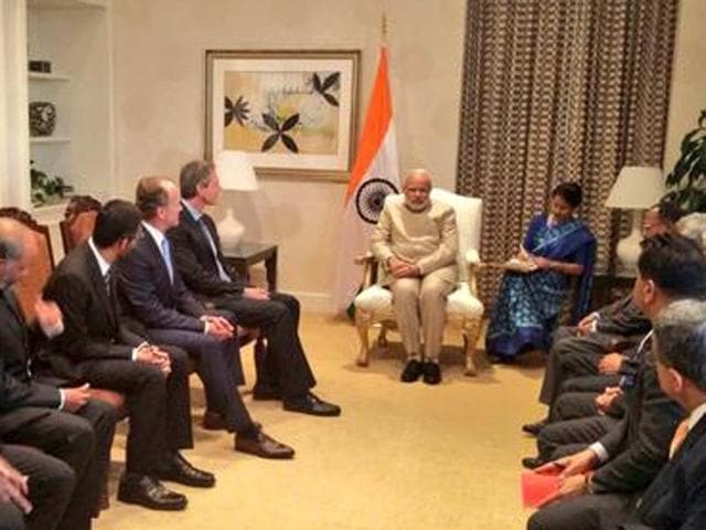 Prime Minister Narendra Modi with Silicon Valley CEOs. (Twitter) Prime Minister Narendra Modi with Silicon Valley CEOs. (Twitter)