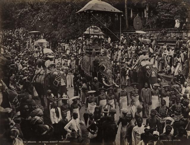 Scowen &amp; Co. ‘The Perahara - an annual Buddhist procession’ Albumen Print, 1880s, 212 x 276 mm