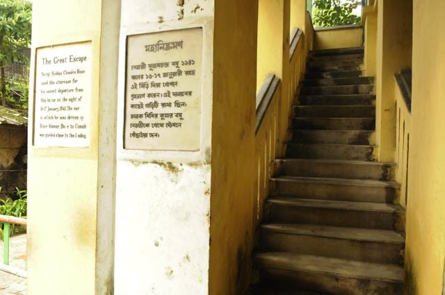 Netaji Subhas Chandra Bose used this staircase for his historic escape. (HT Photo/ Samir Jana)
