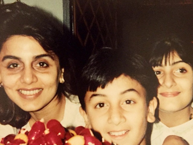 Neetu Kapoor with son Ranbir and daughter Riddhima. Ranbir turned 33 on Monday. (Instagram/@Neetu54)