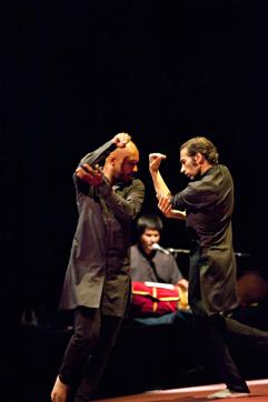 UK-based contemporary Kathak dancer Akram Khan in a performance with Spanish flamenco dancer Israel Galvan in Torobaka. UK-based contemporary Kathak dancer Akram Khan in a performance with Spanish flamenco dancer Israel Galvan in Torobaka.