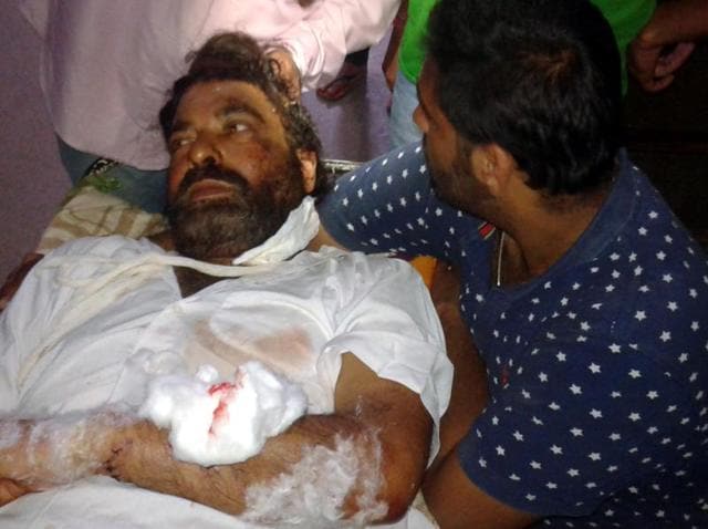 ASI Kirpal Singh admitted at the Government Rajindra Hospital on Monday. (HT Photo) ASI Kirpal Singh admitted at the Government Rajindra Hospital on Monday. (HT Photo)