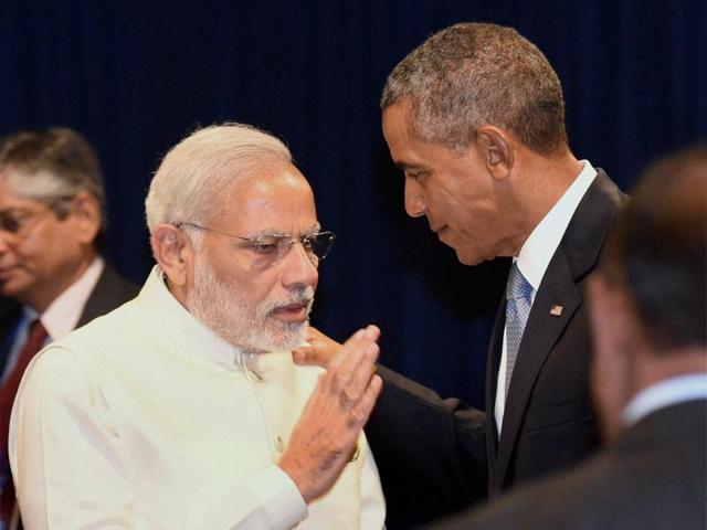 PM Narendra Modi holds bilateral talks with US President Barack Obama in New York on Monday. (PTI) PM Narendra Modi holds bilateral talks with US President Barack Obama in New York on Monday. (PTI)