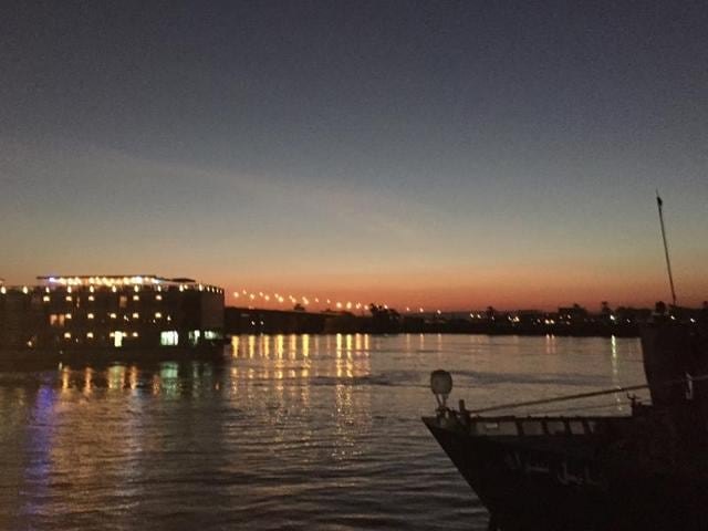 A cruise ship during sunset on the Nile River in Luxor. (AP)