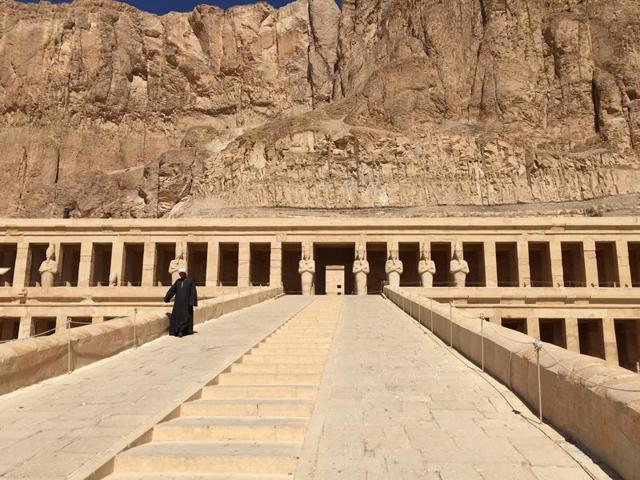 The temple of Queen Hatshepsut, or Deir el-Bahari, in Luxor, Egypt. (AP)